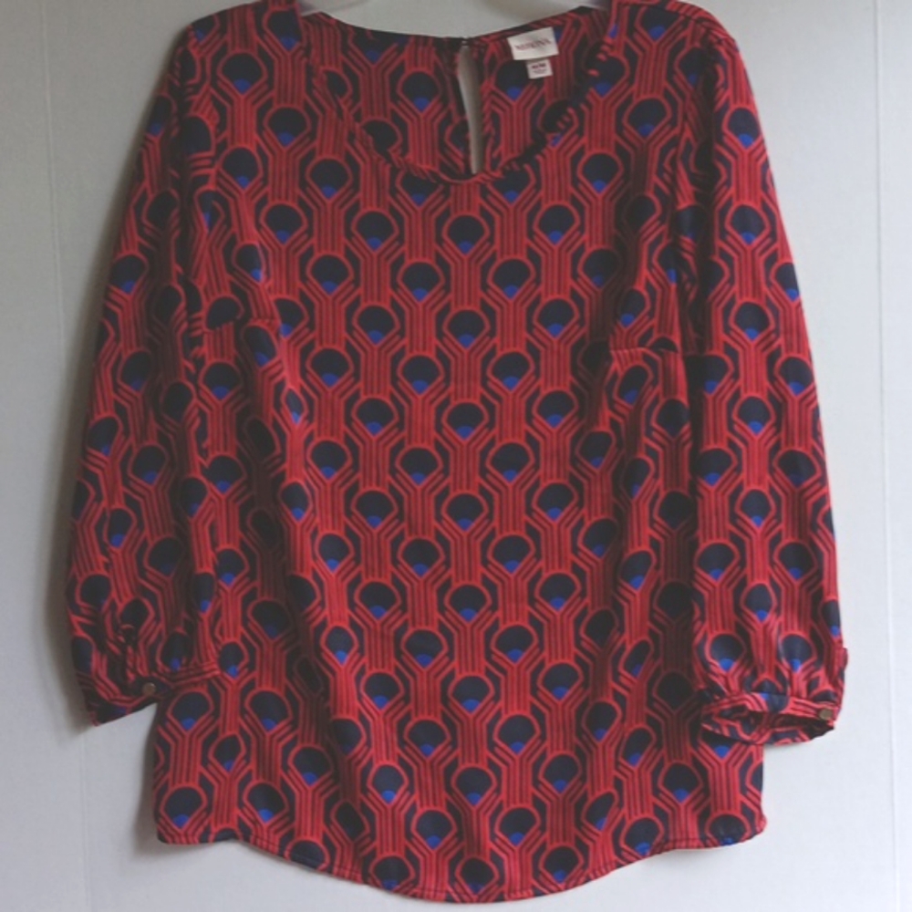 RED/NAVY BLOUSE